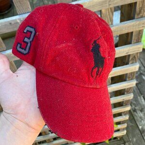 Vintage Wool Polo Ralph Lauren Embroidered Hat Baseball Cap Red